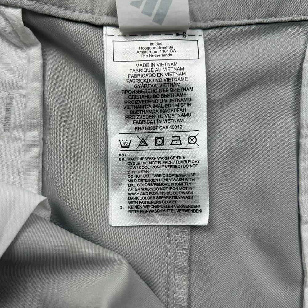 Adidas Golf Pants Mens 36x31 Gray Flat Front Lightweight Tech Casual Activewear - Picture 11 of 16